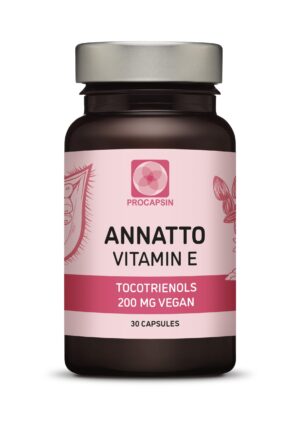 Procapsin Kala Annatto vitamina e cápsula y caja