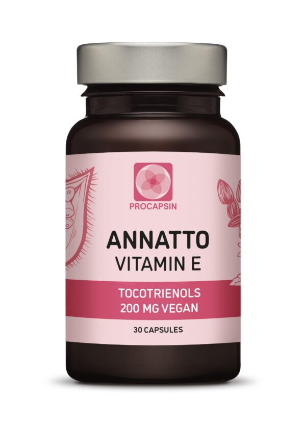 Version 1.0.0 Procapsin Kala Annatto vitamina e cápsula y caja
