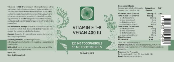 Frasco de cápsulas Procapsin Vitamin E