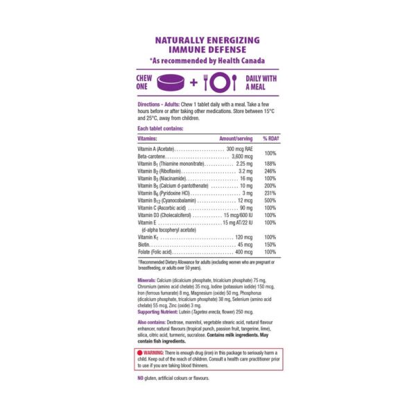 Version 1.0.0 Tabletas masticables de color naranja