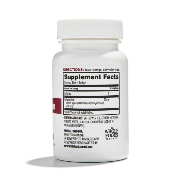 Etiqueta del producto astaxantina