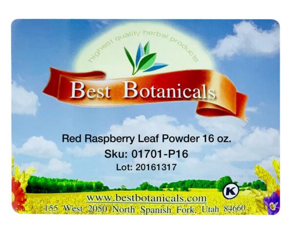Producto Best Botanicals polvo frambuesa roja 16 oz