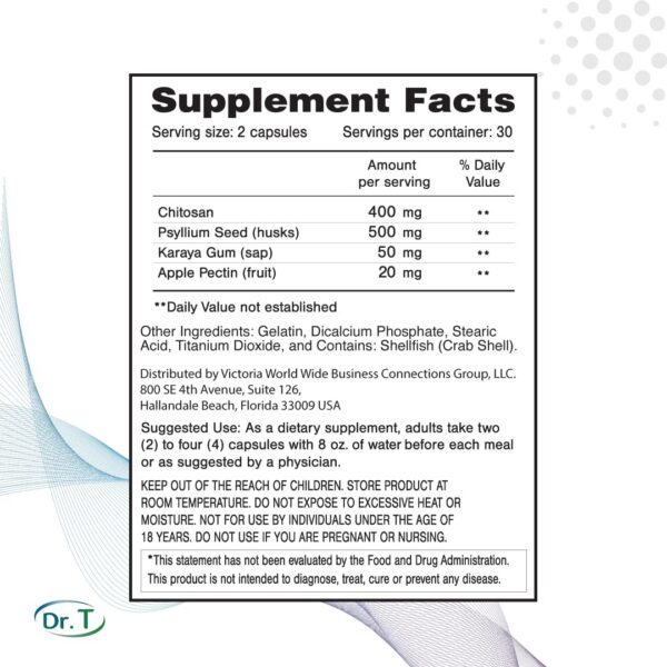 Producto Dr. T suplemento reducción colesterol y triglicéridos