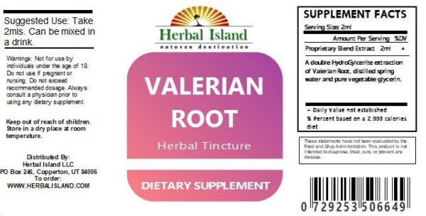 Producto genérico tintura de valeriana sin alcohol 4 onzas