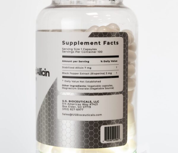 Producto laboratorio U.S. Bioceuticals alicina estabilizada