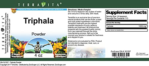 Producto natural Triphala polvo origen India