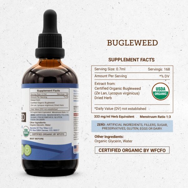 Version 1.0.0 Producto orgánico Bugleweed alto en compuestos bioactivos 4oz