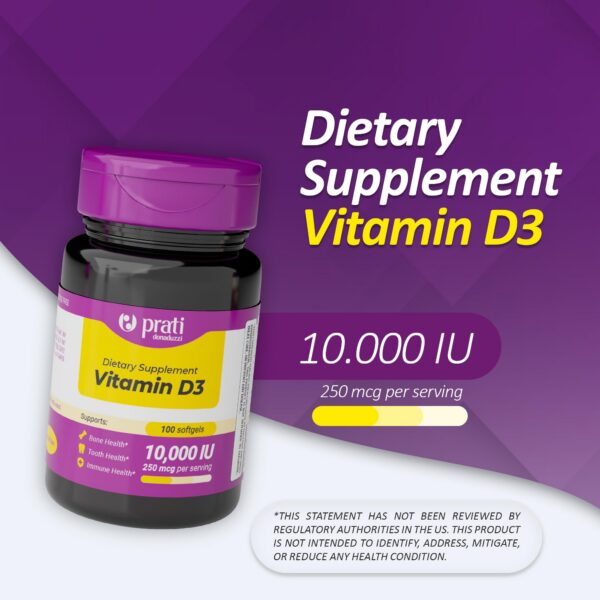 Producto Prati Donaduzzi vitamina D3 10,000 UI cápsulas