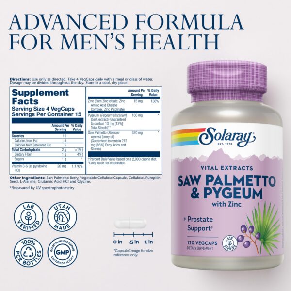 Producto de Saw Palmetto para salud prostática hombres