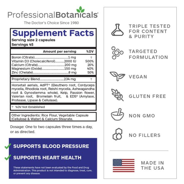 Etiqueta con D3 y zinc quelado