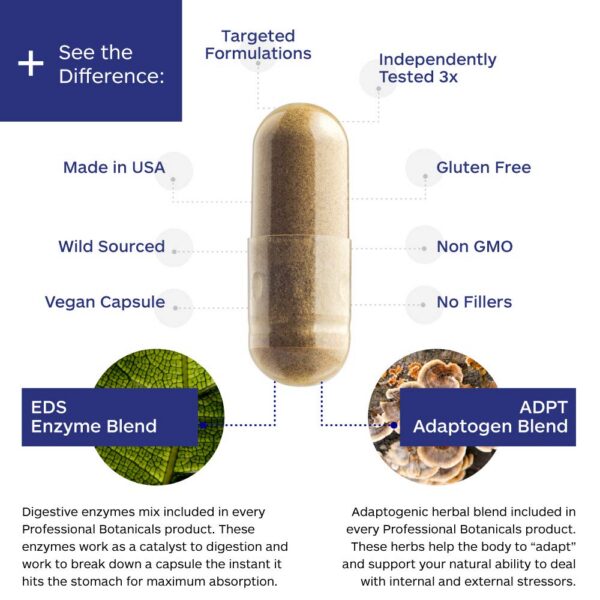 Version 1.0.0 Suplemento natural Professional Botanicals con mezcla adaptogénica