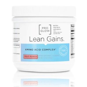 Version 1.0.0 ProGlow Lean Gains suplemento aminoácidos sabor fruit punch para mujeres