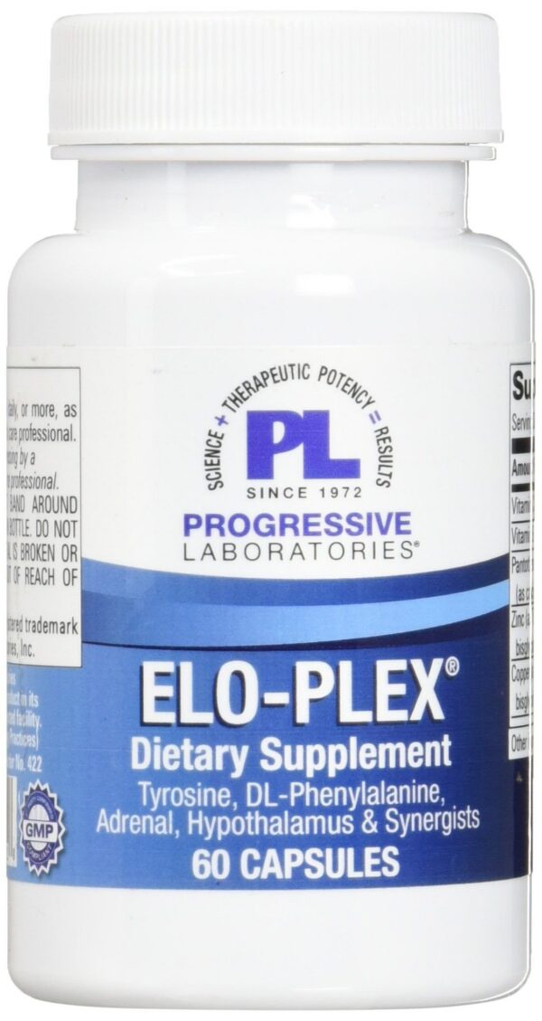 Frasco de Progressive Labs Elo-Plex 60 cápsulas suplemento vitamínico