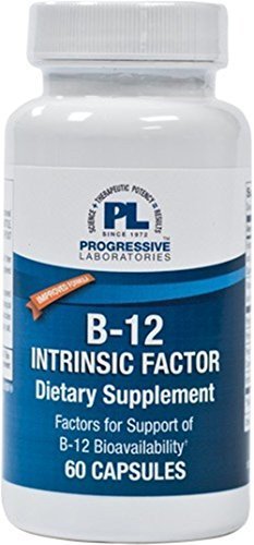 Progressive Labs suplemento vitamina b12 factor intrínseco 60 cápsulas