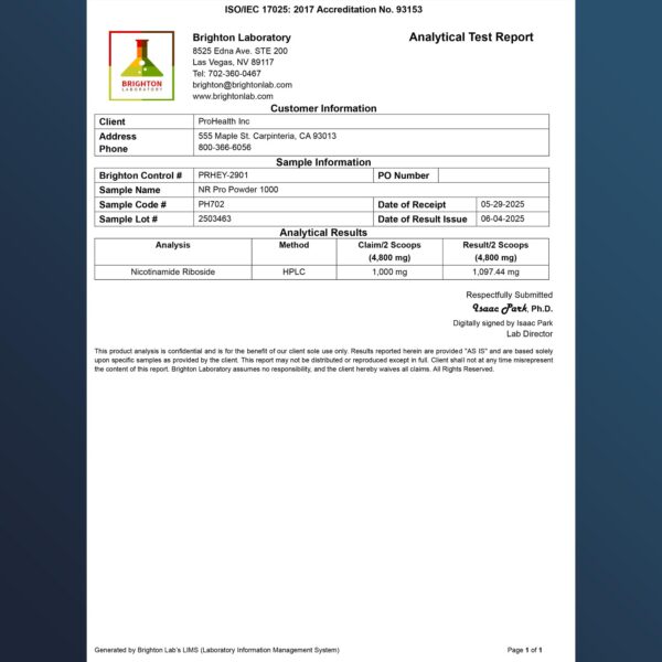 ProHealth NR polvo frasco 144 g