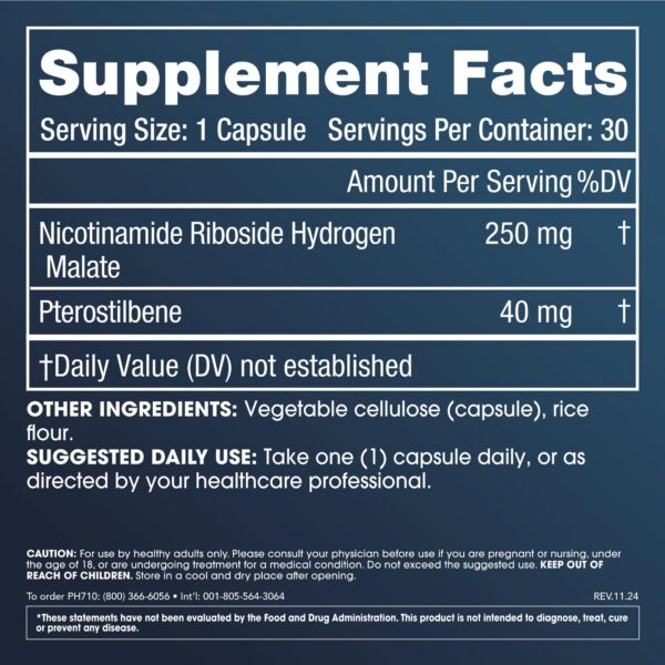 Etiqueta frontal de ProHealth NR + Pterostilbene