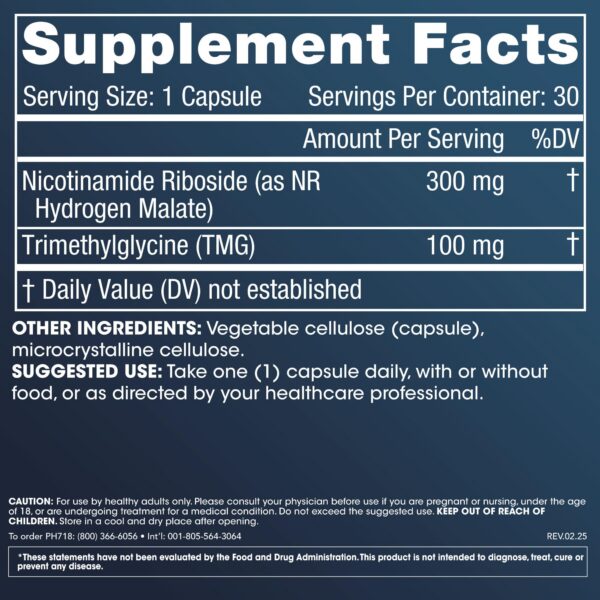 Etiqueta NR Pro 300 y TMG en frasco