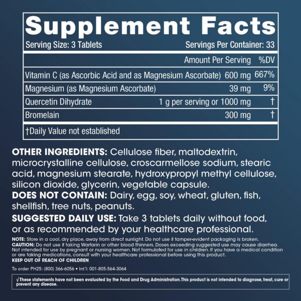 ProHealth Quercetina y Bromelina – etiqueta del envase