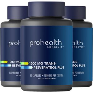 Version 1.0.0 ProHealth Trans Resveratrol Plus etiqueta de producto