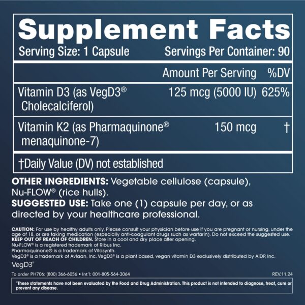 Version 1.0.0 ProHealth vitamina D3 + K2 cápsulas lateral
