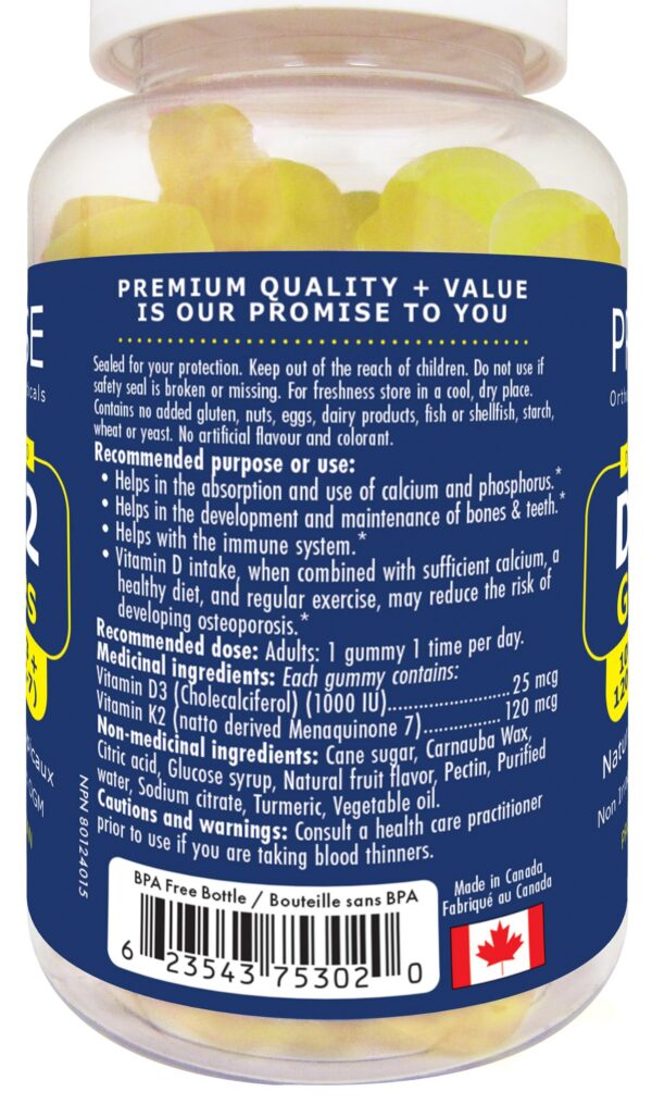 Gummies D3+K2 MK-7 label close-up