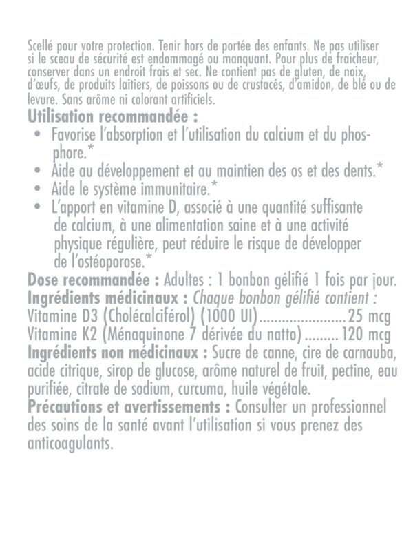 Gomitas en empaque Promise D3+K2