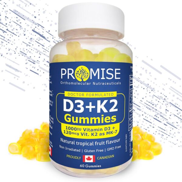 Promise Orthomolecular D3+K2 gummies bottle