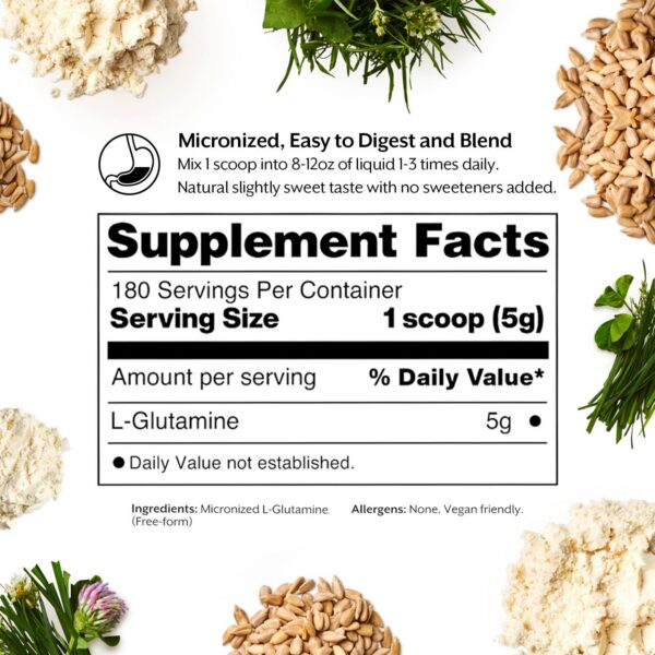Panel de nutrición Promix L-Glutamine sin sabor