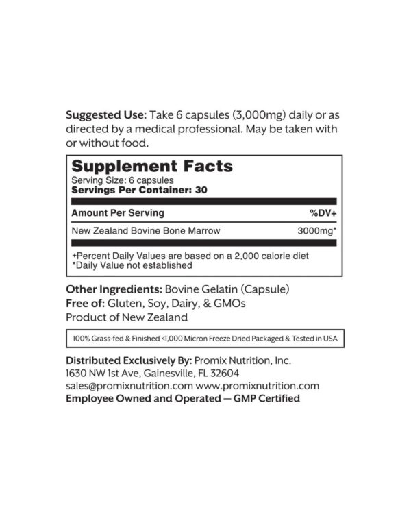 Frasco y etiqueta del suplemento