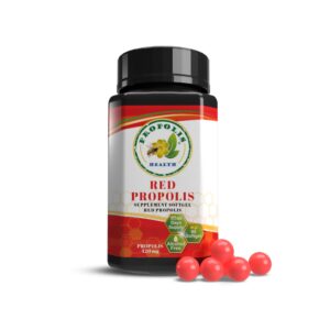Frente de Propolis Health Red Propolis en envase de 90 cápsulas