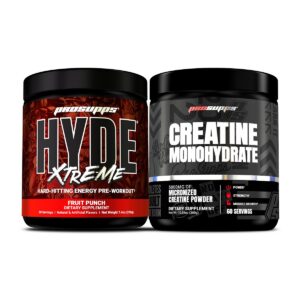 Version 1.0.0 Frontal del paquete PROSUPPS MR Hyde Xtreme Fruit Punch Creatine Bundle