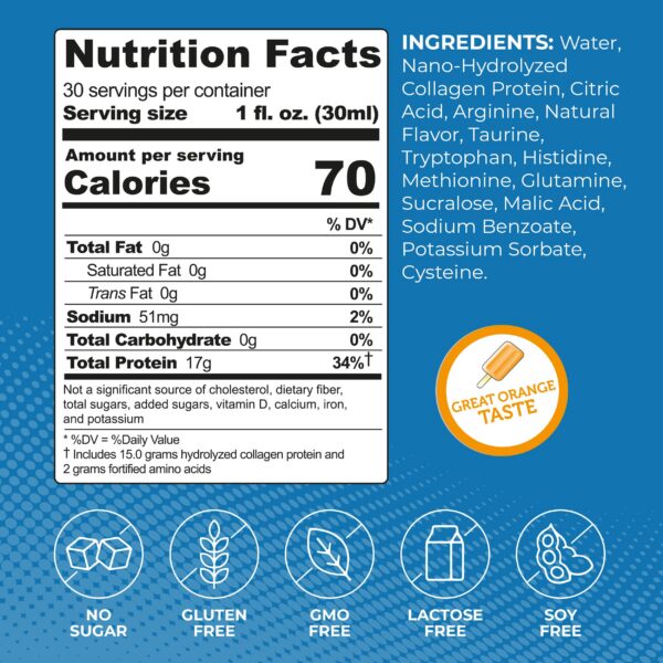 Etiqueta detallada de ProT Gold Colágeno Líquido