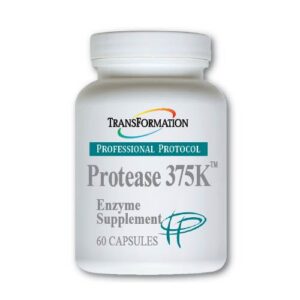 Frasco Protease 375K cápsulas - etiqueta frontal