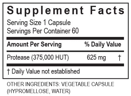 Version 1.0.0 Frasco con cápsulas Protease 375K