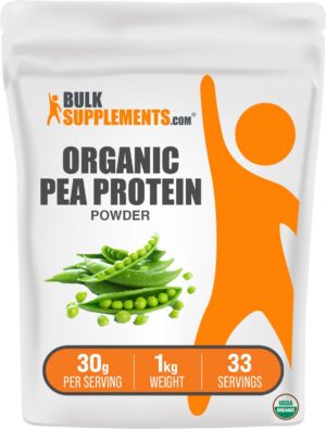Paquete de polvo de proteína de guisante orgánica BulkSupplements