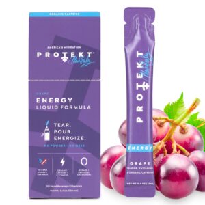 PROTEKT bebida energética sin azúcar 10 paquetes sabor uva