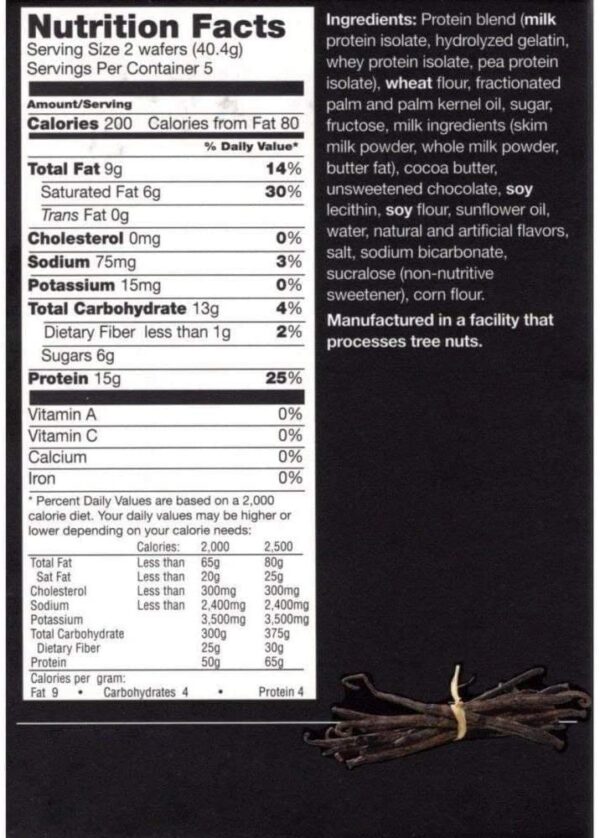 Barrita PROTIFIT Vanilla cerca de la etiqueta