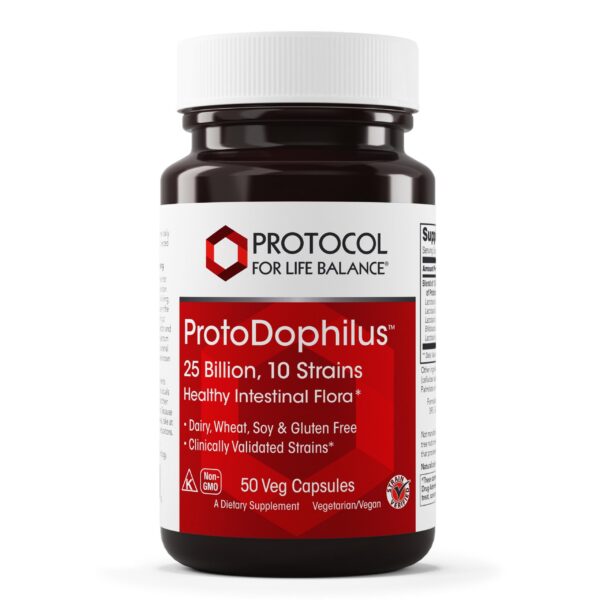 Proto Dophilus cápsulas probióticas 25 mil millones 10 cepas