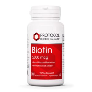 Protocol For Life Balance Biotina 5000 mcg botella frontal