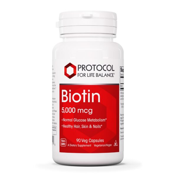 Protocol For Life Balance Biotina 5000 mcg botella frontal