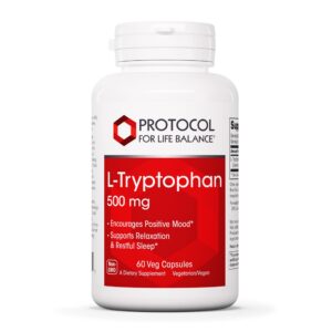 Version 1.0.0 Etiqueta frontal de Protocol L-Tryptophan 500 mg