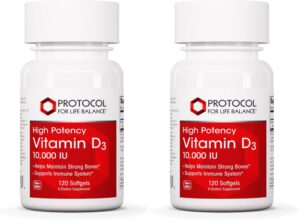 Version 1.0.0 Frasco con cápsulas Protocol For Life Balance Vitamin D3 10000 UI