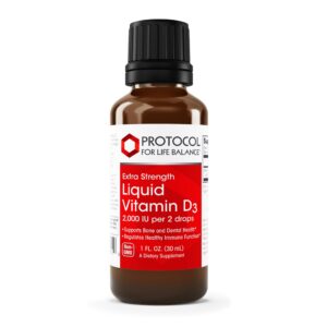 Botella de vitamina D3 líquida PROTOCOL FOR LIFE BALANCE 2,000 UI