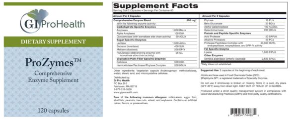 Version 1.0.0 Frasco y etiqueta de ProZymes