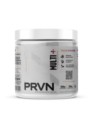 Version 1.0.0 PRVN Multi+ greens suplemento en polvo sabor tropical envase frontal