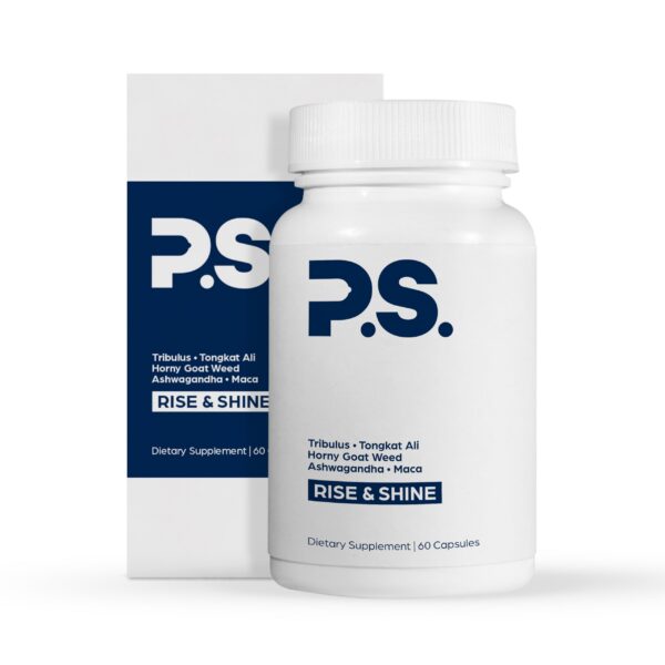 PS Rise & Shine suplemento Horny Goat Weed y Maca botella frontal