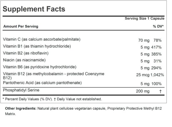 Etiqueta frontal de PS 200 Fosfatidilserina