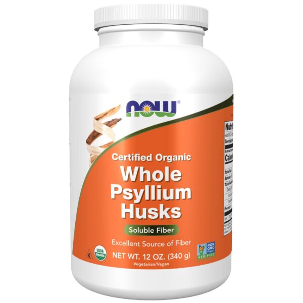 Version 1.0.0 Paquete de cáscaras enteras de psyllium orgánico NOW Foods 12 oz