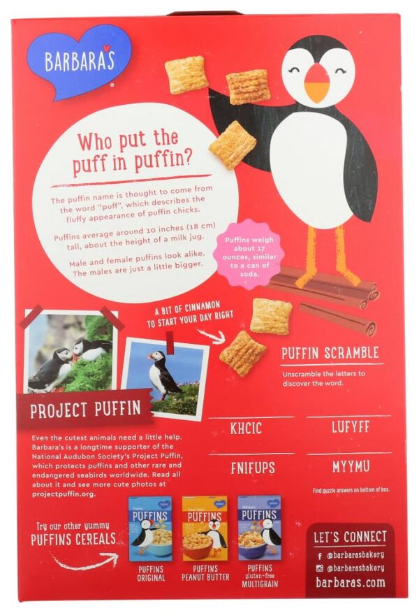 Puffins canela snack en paquete individual