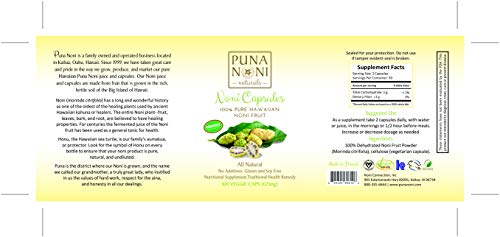Puna Noni Naturals cápsulas polvo fruta Noni suplemento